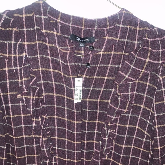 MADWELL Ruffle front button flannel - Picture 7 of 11